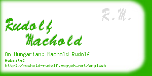 rudolf machold business card